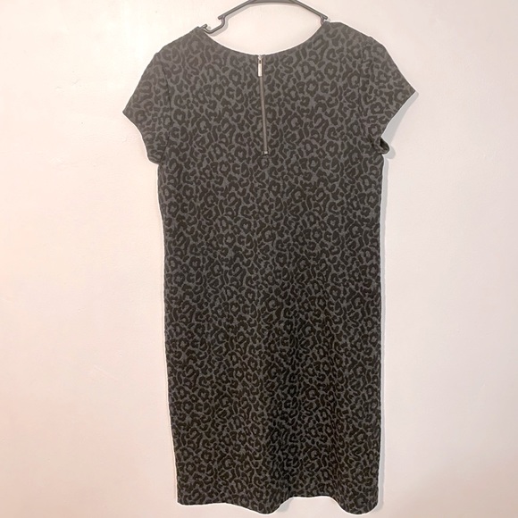 LOFT Small Tall Leopard Print Short Sleeved Dress - Picture 2 of 5